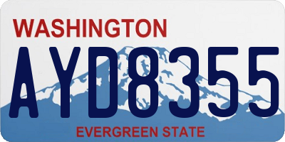 WA license plate AYD8355