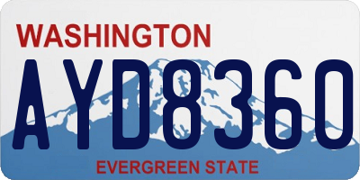 WA license plate AYD8360