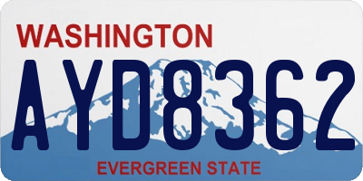 WA license plate AYD8362