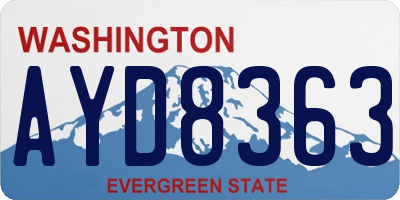 WA license plate AYD8363