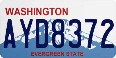 WA license plate AYD8372