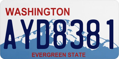 WA license plate AYD8381
