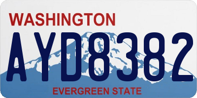WA license plate AYD8382