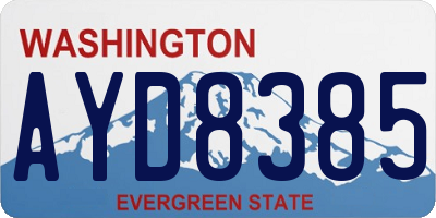 WA license plate AYD8385