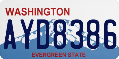 WA license plate AYD8386