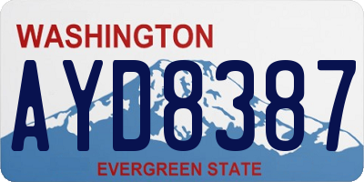 WA license plate AYD8387