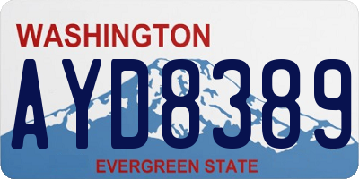 WA license plate AYD8389