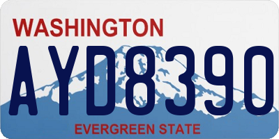 WA license plate AYD8390
