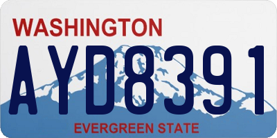 WA license plate AYD8391