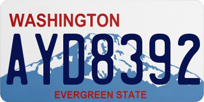 WA license plate AYD8392
