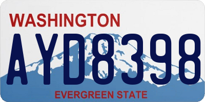 WA license plate AYD8398