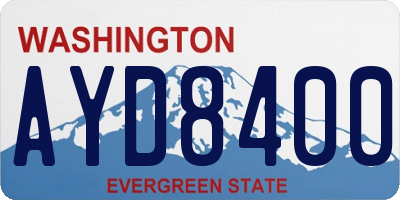 WA license plate AYD8400