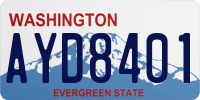 WA license plate AYD8401