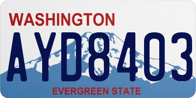 WA license plate AYD8403