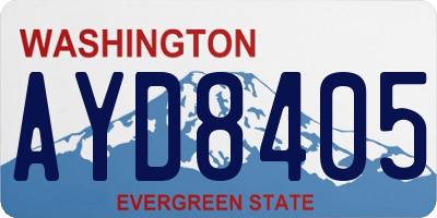 WA license plate AYD8405