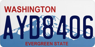 WA license plate AYD8406