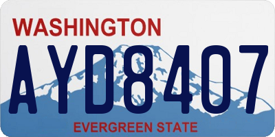 WA license plate AYD8407