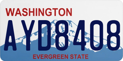 WA license plate AYD8408