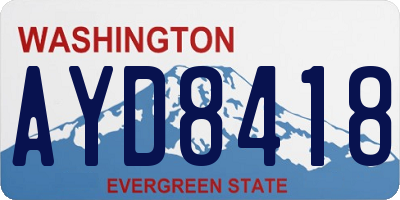 WA license plate AYD8418