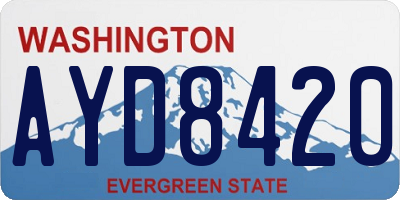 WA license plate AYD8420