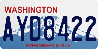 WA license plate AYD8422