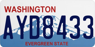 WA license plate AYD8433