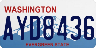 WA license plate AYD8436