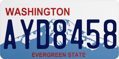 WA license plate AYD8458