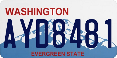WA license plate AYD8481