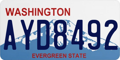 WA license plate AYD8492