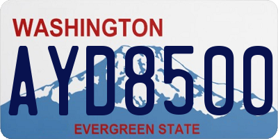 WA license plate AYD8500