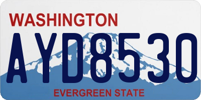 WA license plate AYD8530