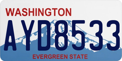 WA license plate AYD8533
