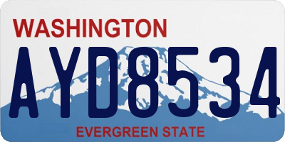 WA license plate AYD8534
