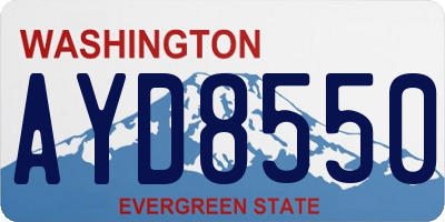 WA license plate AYD8550
