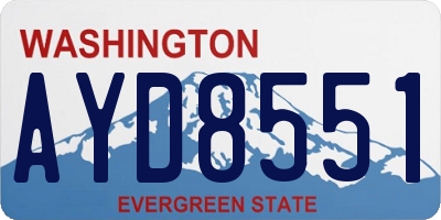 WA license plate AYD8551