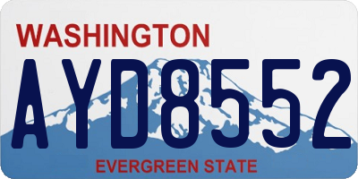 WA license plate AYD8552
