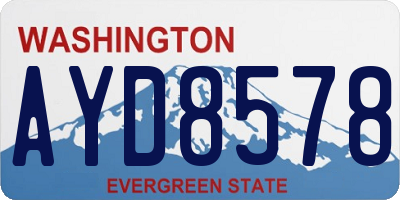 WA license plate AYD8578