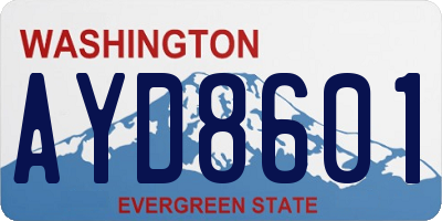 WA license plate AYD8601