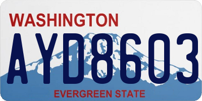 WA license plate AYD8603