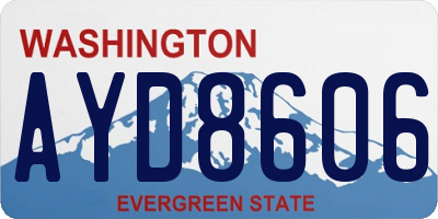 WA license plate AYD8606