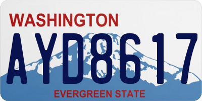 WA license plate AYD8617