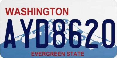 WA license plate AYD8620