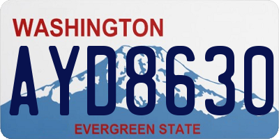 WA license plate AYD8630