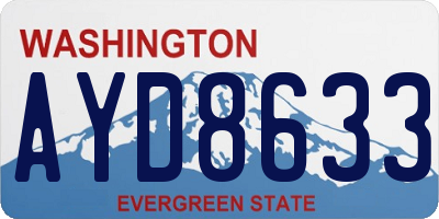WA license plate AYD8633