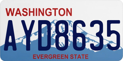 WA license plate AYD8635