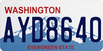 WA license plate AYD8640
