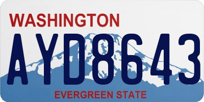 WA license plate AYD8643