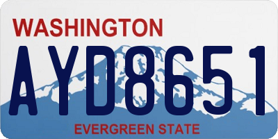 WA license plate AYD8651