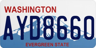 WA license plate AYD8660